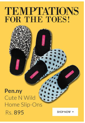 Penny Cute N Wild Fluffy Home Slip-Ons.