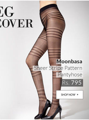 Moonbasa Sheer Stripe Pattern Pantyhose.