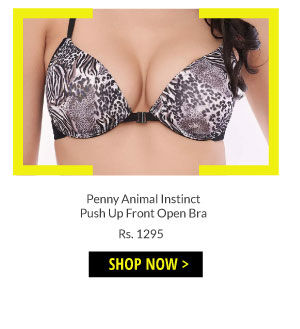 Penny Animal Instinct Level 2 Push Up Front Open Bra-Zebra.