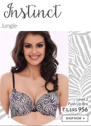 Penny Animal Instinct Zebra Print Level 2 Pushup Front and Back Closure Bra