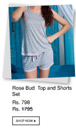 Penny Dreamwear Rose Bud Sleeveless Top and Shorts Set.