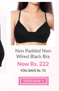 Coucou Essential Double Layered Full Coverage Non Padded Non Wired Black Bra.