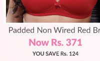 Penny Essential Full Coverage Padded Non Wired Red Bra.