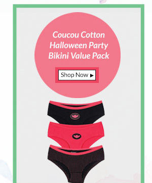 Coucou Stretch Cotton Halloween Party Bikini Brief (Pack of 3)