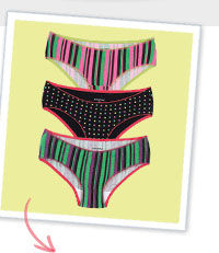 Coucou Stretch Cotton Funky Stripe Bikini Brief (Pack of 3)