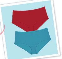 Penny Plus ​Stretch Cotton Mid Waist Hipster Brief ​(Pack of 2) -Red Blue