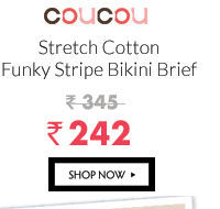 Coucou Stretch Cotton Funky Stripe Bikini Brief (Pack of 3)