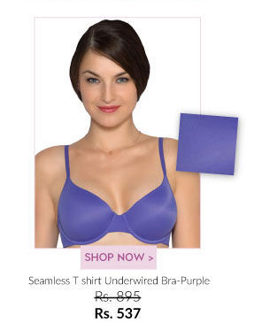 Amante Seamless T shirt Underwired Bra-Purple. 