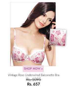 Amante Vintage Rose Underwired Balconette Bra. 