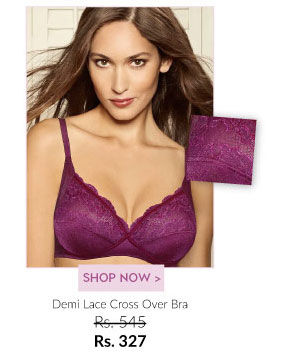 Amante Demi Lace Cross Over Bra. 