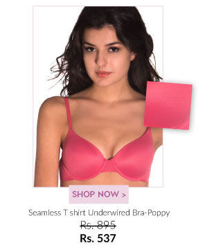 Amante Seamless T shirt Underwired Bra-Poppy. 