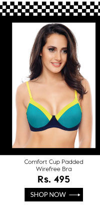 Coucou Comfort Cup Padded Wirefree Bra- Blue.