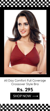 Coucou All Day Comfort Full Coverage Crossover Style Bra - Maroon.