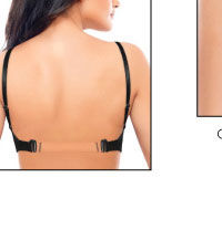 Coucou Comfort Cup Padded Wirefree Invisible Back Bra - Black Onyx.