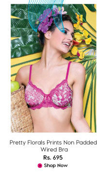 Enamor Pretty Florals Prints Non Padded Wired Bra.