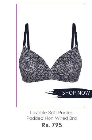 Lovable Soft Printed Padded Non Wired Bra.