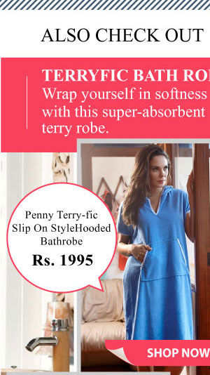 Penny Terry-fic Slip On Style Hooded Bathrobe-Blue.