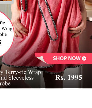 Penny Terry-fic Wrap Around Sleeveless Bathrobe-Pink.