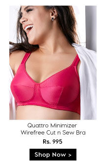 Penny Plus Quattro Minimizer Wirefree Lightly Padded Cut n Sew Bra-Pink.