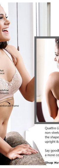 Penny Plus Quattro Lift Two Sectioned Wirefree Bra With Cushioned Straps-Skin.