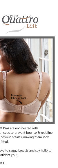 Penny Plus Quattro Lift Two Sectioned Wirefree Bra With Cushioned Straps-Skin.