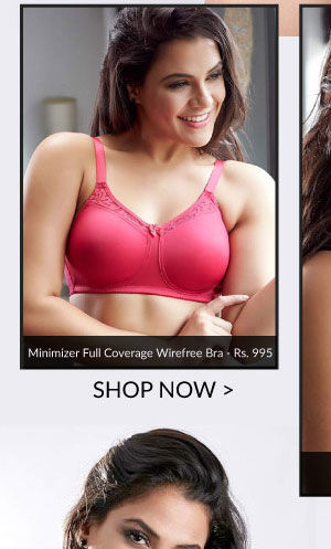 Penny Plus Quattro Minimizer Full Coverage Wirefree Bra-Pink. 