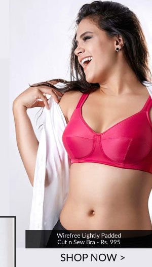 Penny Plus Quattro Minimizer Wirefree Lightly Padded Cut n Sew Bra-Pink. 