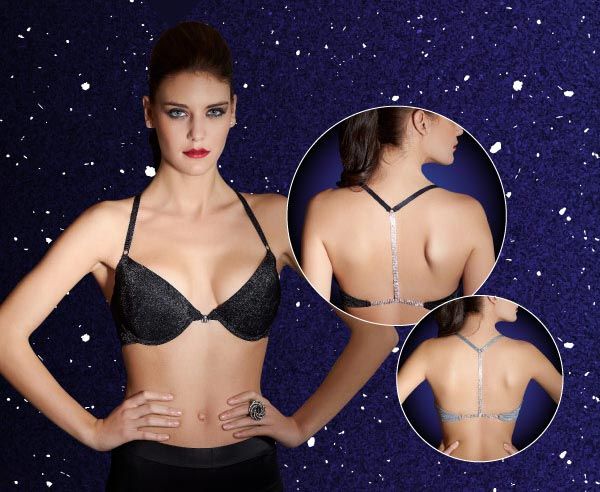 Shimmering bras with diamante straps to rock this party season.