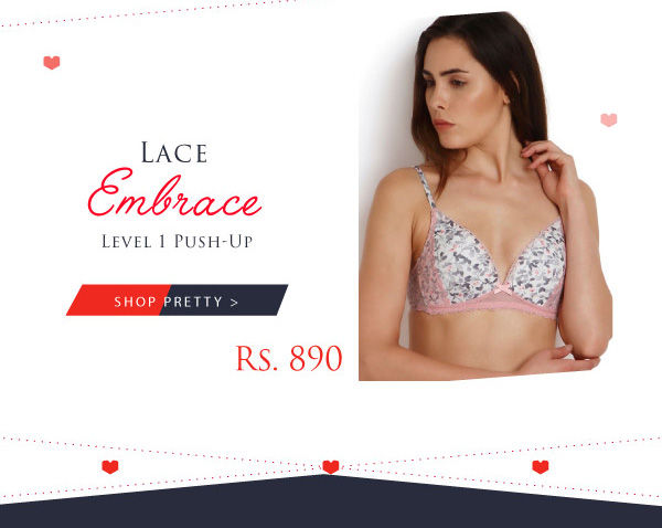 Soie Misty Florals Lightly Padded Non Wired Push Up Bra.