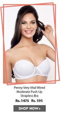 Penny Very Vital Wired Moderate Push Up Strapless Bra-White.