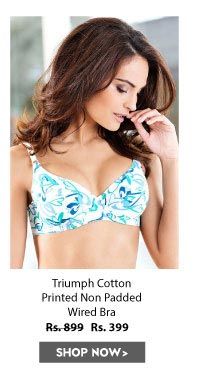 Triumph Cotton Printed Non Padded Wired Bra.