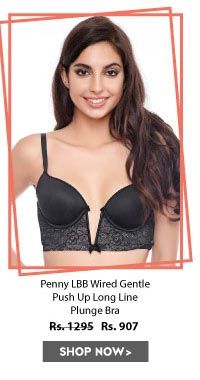 Penny LBB Wired Gentle Push Up Long Line Plunge Bra.