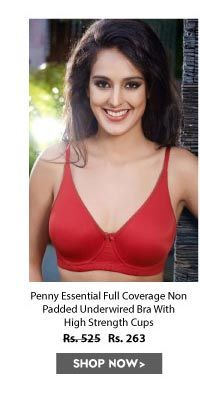 Penny Essential Full Coverage Non Padded Underwired Bra With High Strength Cups-Red.