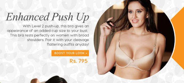 Penny Priority Wide Neckline Wired Moderate Push Up Bra-Skin.