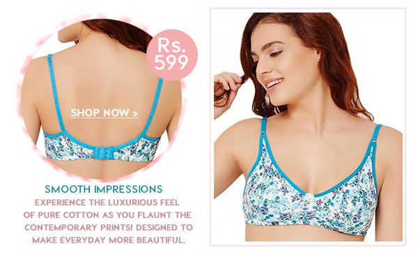 Rosaline All Day Comfort Rose Print Wirefree Bra- Green.