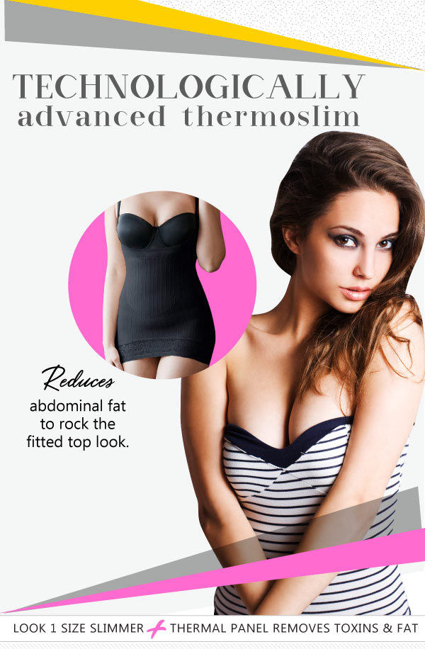 Penny Thermo Slim Open Bust Body Shaper-Black.