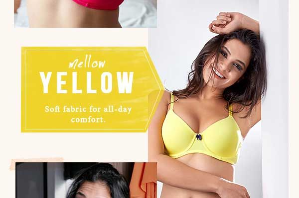 Penny Mellow Yellow Wired Padded Smooth Fit T shirt Bra.