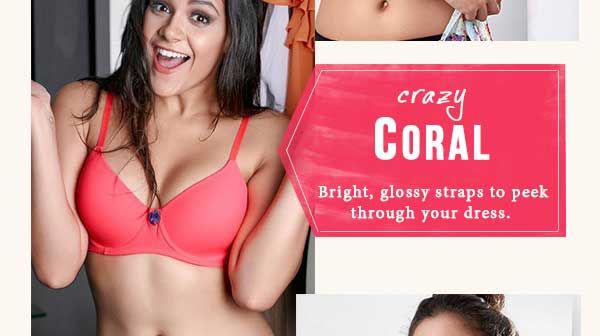 Penny Crazy Coral Wired Padded Smooth Fit T shirt Bra.