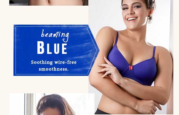 Penny Inky Blue Wireless Padded Smooth Fit T shirt Bra.