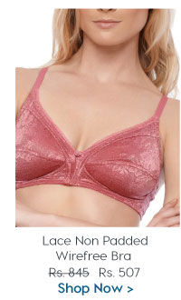 Amante Jacquard Lace Non Padded Wirefree Bra.