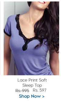 Amante Lace Print Soft Sleep Top.