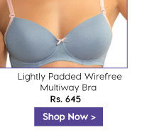 Amante Everyday Comfort Lightly Padded Wirefree Multiway Bra- Grey.