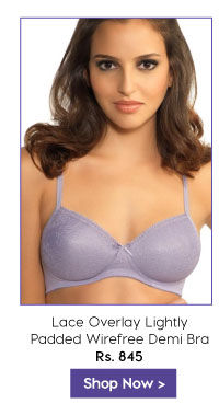 Amante Lace Overlay Lightly Padded Wirefree Demi Bra- Dusk.