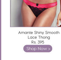 Amante Shiny Smooth Lace Thong Brief.