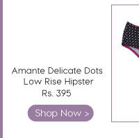 Amante Delicate Dots Low Rise Hipster Brief-Black.