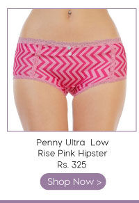 Penny Ultra Soft Chevron Print Low Rise Pink Hipster Brief.