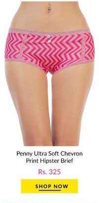 Penny Ultra Soft Chevron Print Low Rise Pink Hipster Brief.
