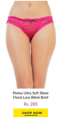 Penny Ultra Soft Low Rise Sheer Floral Lace Bikini Brief-Sorbet.