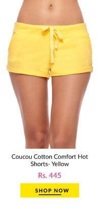 Coucou Cotton Comfort Hot Shorts- Yellow.