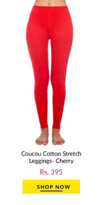 Coucou Cotton Stretch Leggings- Cherry.